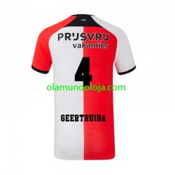 Camisola Feyenoord Rotterdam Lutsharel Geertruida 4 Homem Equipamento Primeiro 2024-2025 Manga Curta